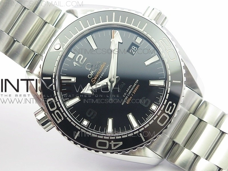 Planet Ocean 43.5mm SS VSF 1:1 Best Edition Black Ceramic Bezel and Dial on SS Bracelet A8900 Super Clone